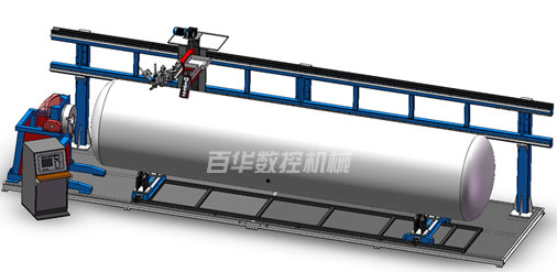 管道、罐体纵环缝自动焊机焊接示意