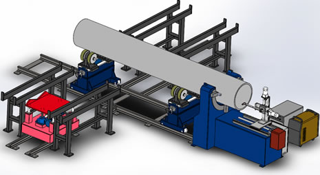 复合管内壁堆自动焊机的系统布局图