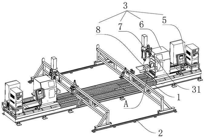 管道自动焊接专利：一种网架双枪<b id='addsearch_b'>自动焊机</b>