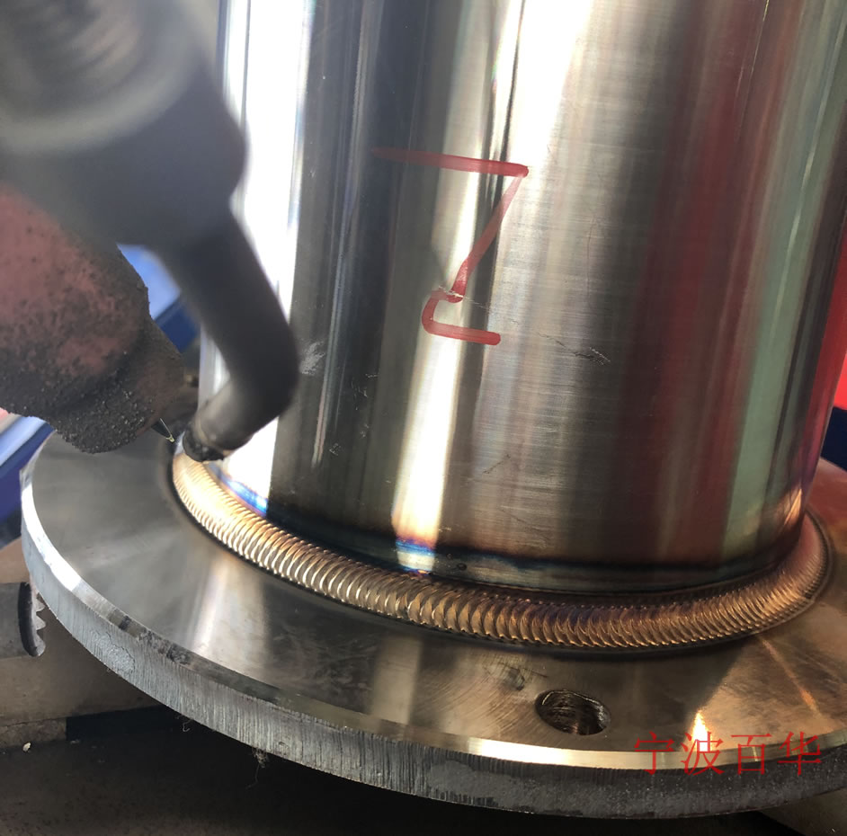 氩弧焊管道自动焊机自动化焊接不锈钢管法兰效果图
