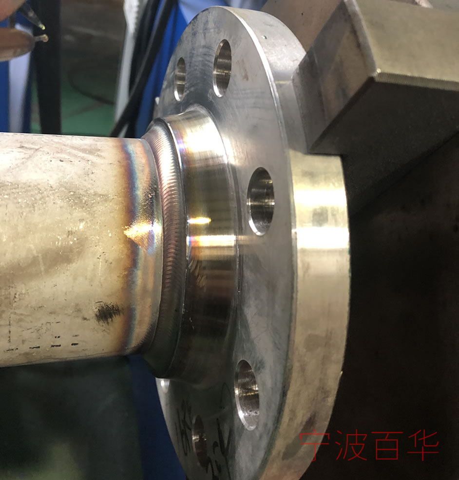卡盘氩弧焊管道自动焊机管法兰与直管对接焊效果