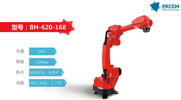 自动焊接机器人：BH-620-168 技术参数图